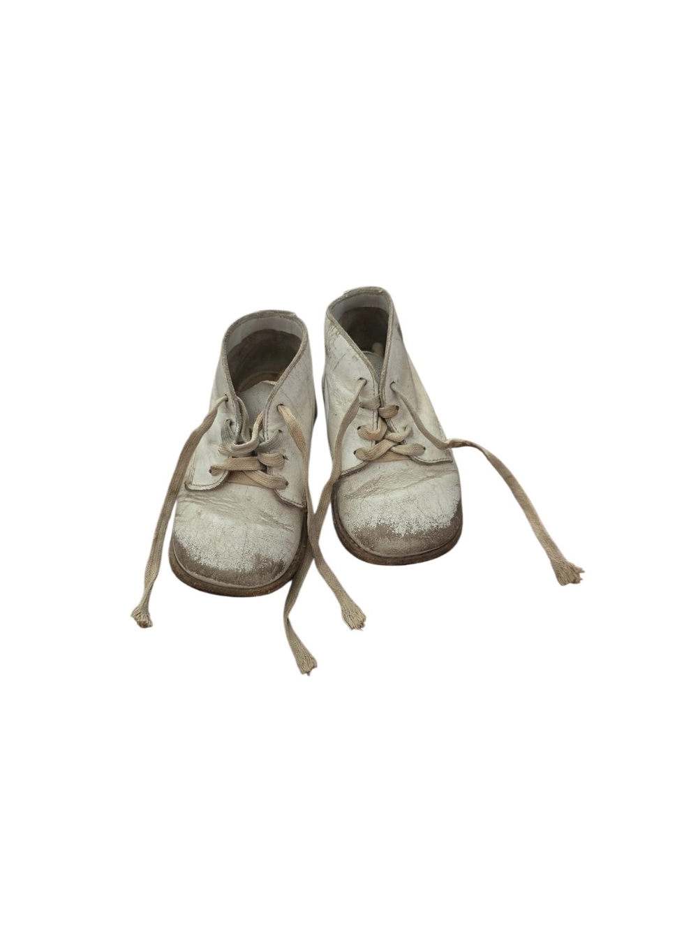 Vintage Baby Shoes Mid Century White Leather Toddler Walker Boots Jumping Jacks - Picture 13 of 16